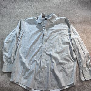 Tasso Elba Shirt Mens Large White Beige Button Up Long Sleeve Office Cotton Men